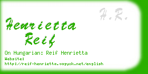 henrietta reif business card